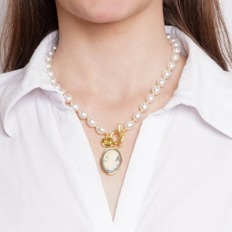 Collana in Metallo perle con cammeo AMOVENEZIA - gioiello BySimon