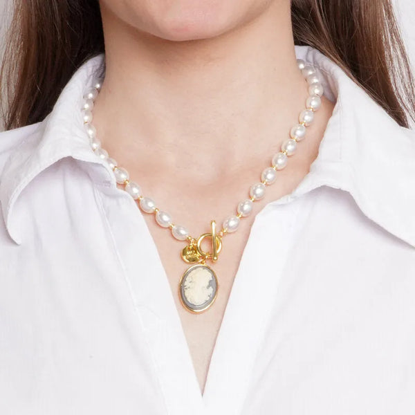 Collana in Metallo perle con cammeo AMOVENEZIA - gioiello BySimon