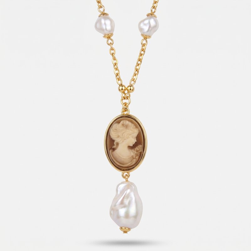 Collana in Metallo perle con cammeo AMOVENEZIA - gioiello BySimon