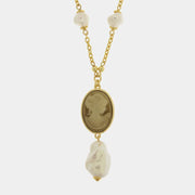 Collana in Metallo perle con cammeo