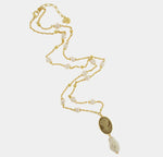 Collana lunga in Metallo perle con cammeo
