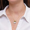 Collana in Metallo Ciondolo dorato pietra grigia donna