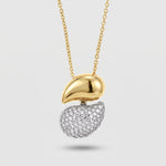 Collana in Metallo Ciondolo dorato pietra grigia donna - BYSIMON gioielli