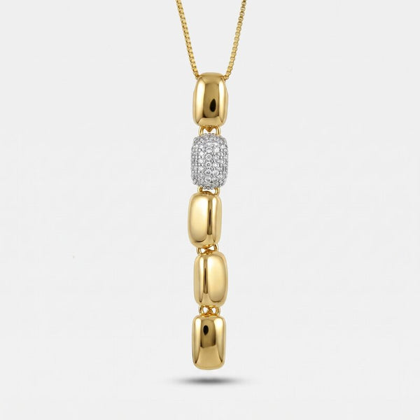 Collana in Metallo Pendente lungo cilindrico dorato donna AMOVENEZIA - gioiello BySimon