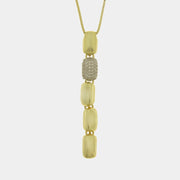 Collana in Metallo Pendente lungo cilindrico dorato donna