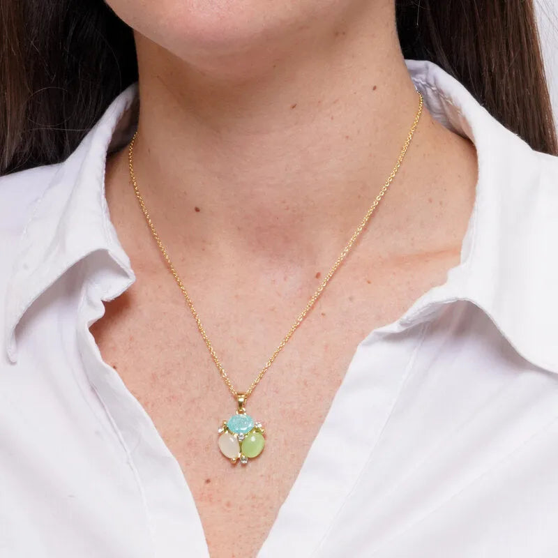 Collana in Metallo con pietre e cristalli