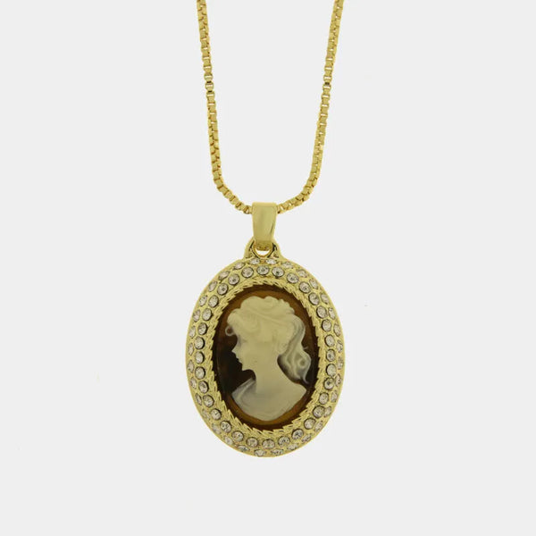 Collana in Metallo con cammeo e cristalli Amo Venezia