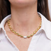 Collana in Metallo Girocollo dorato pietre grigie donna