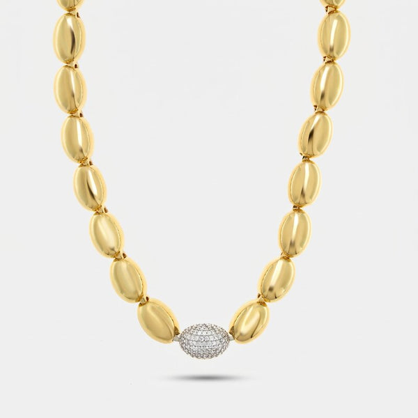 Collana in Metallo Girocollo dorato pietre grigie donna - BYSIMON gioielli