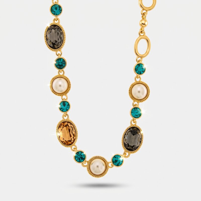 Collana in Metallo con cristalli e pietre bianche Amo Venezia