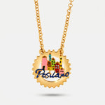 Collana in Metallo con scritta Positano e Casette - BYSIMON gioielli