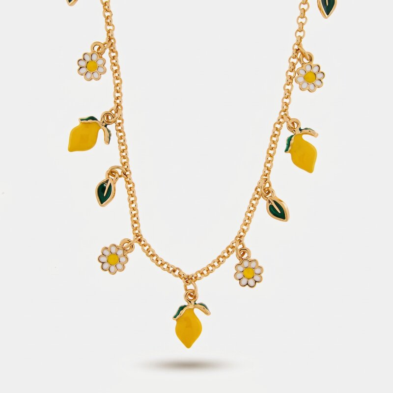 Collana con limoni arance e margherite | gioielli di Sicilia | BYSIMON