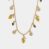 Collana in Metallo con charm a forma di limoni, arance e margherite