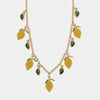 Collana in Metallo con charm a forma di limoni e foglie
