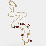 Set coordinato - Collana in Metallo con charm a forma di limoni, ciliegie, fragole e margherite