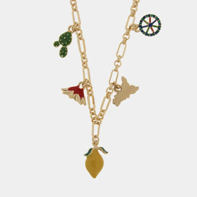 Collana con simboli siciliani limone etna e carro | gioielleria sicilia | BYSIMON