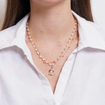 Collana in Metallo multifilo con perline rosa SICILY - gioiello BySimon