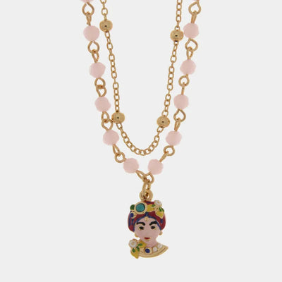 Collana in Metallo multifilo con perline rosa SICILY - gioiello BySimon