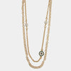 Collana in Metallo multifilo con sfere bianche