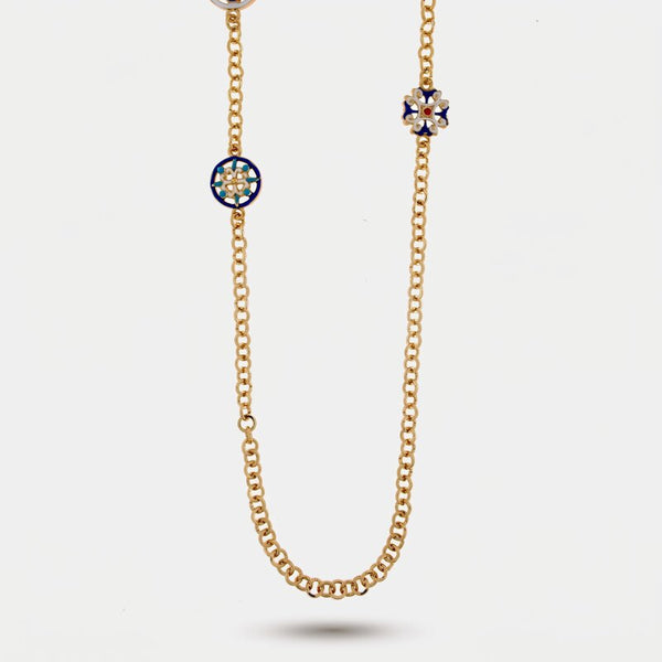 Collana in Metallo con maioliche siciliane - BYSIMON gioielli