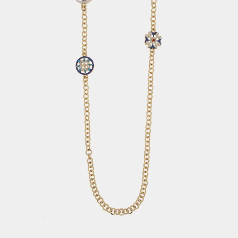 Collana in Metallo con maioliche siciliane