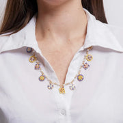 Collana in Metallo pendenti smaltati multicolore