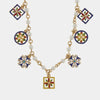 Collana in Metallo pendenti smaltati multicolore