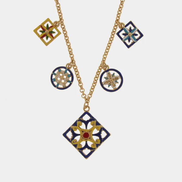 Collana in Metallo pendenti smaltati - BYSIMON gioielli