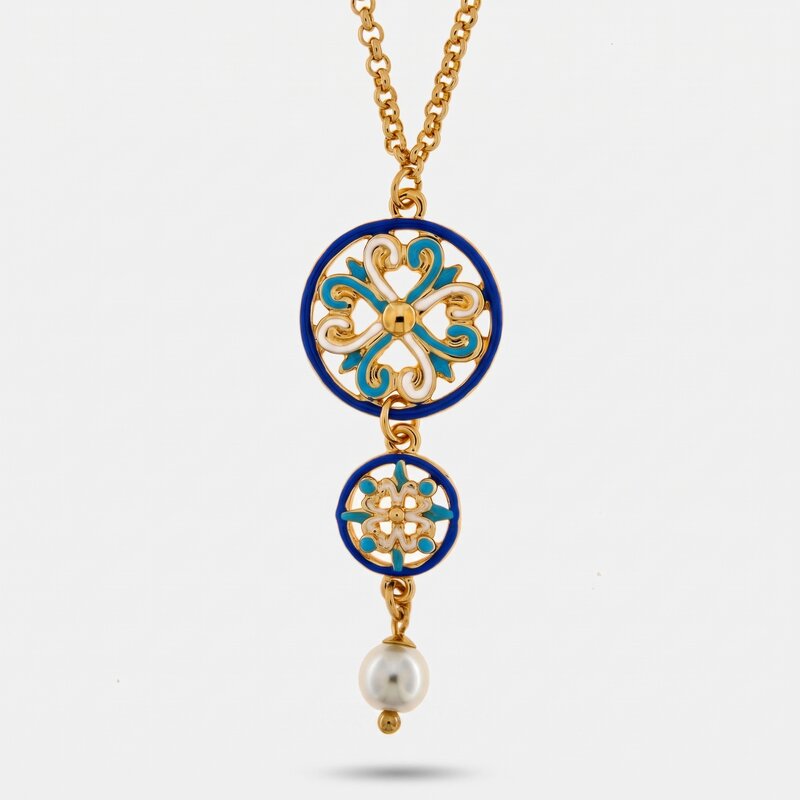 Collana in Metallo maioliche siciliane pendenti - BYSIMON gioielli