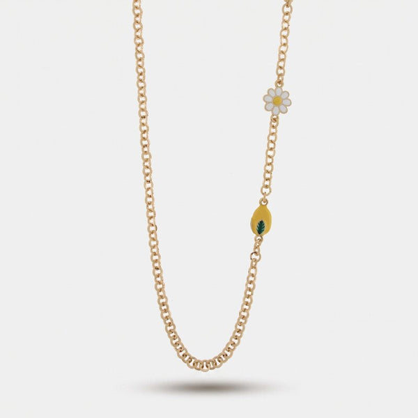 Collana in Metallo con limone e margherita SICILY - gioiello BySimon
