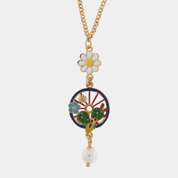Collana in Metallo con ciondoli pendenti ruota SICILY - gioiello BySimon