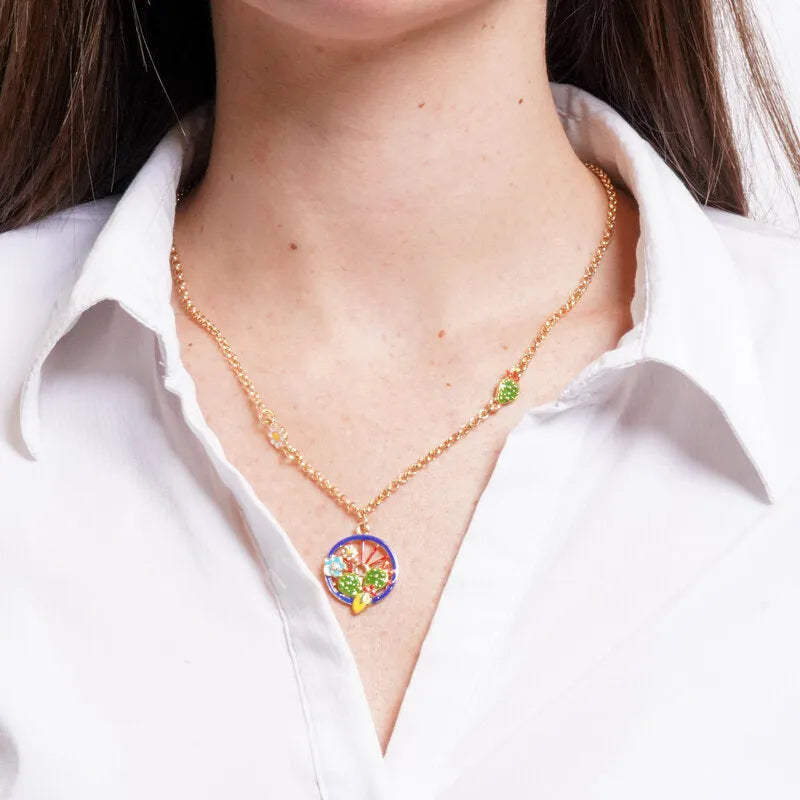 Collana in Metallo con margherita e ruota di SICILY - gioiello BySimon