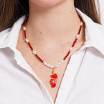 Collana in Metallo con Murano Stone cavalluccio marino rosso AMOVENEZIA - gioiello BySimon
