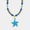 Collana in Metallo con Murano Stone stella marina azzurra e pietre azzurre