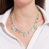Collana in Metallo Collana verde, cuoricini colorati pendenti