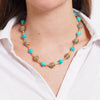 Collana in Metallo con pietre turchese, verde e giallo, classica