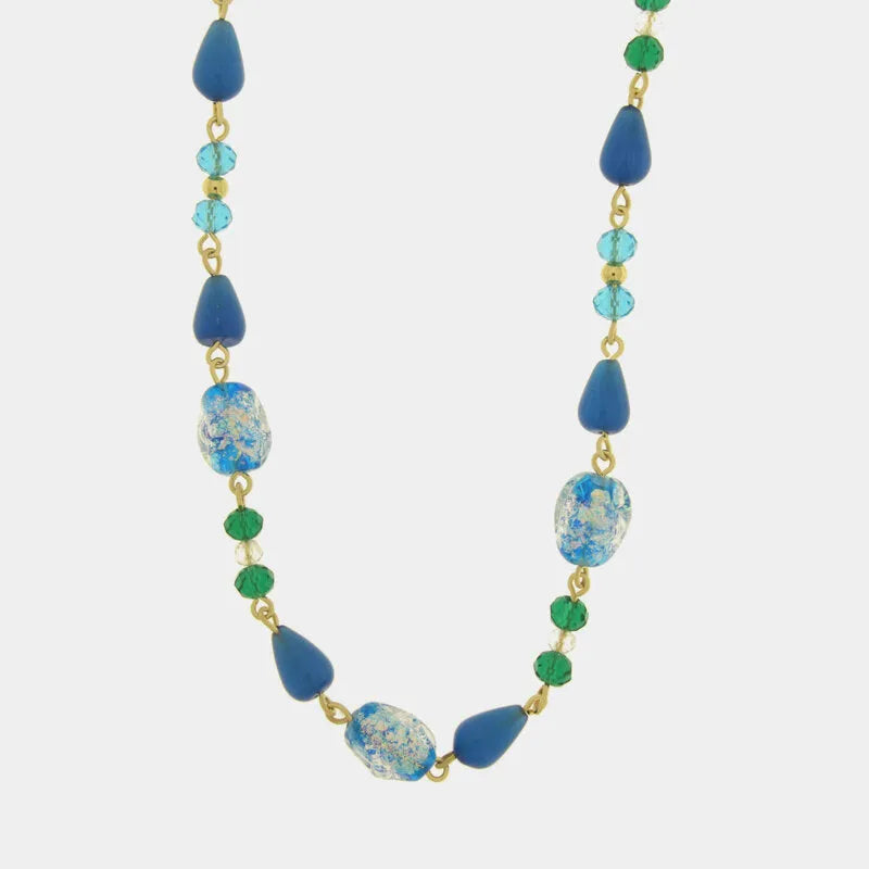 Collana in Metallo con Murano Stone pietre azzurre e turchesi AMOVENEZIA - gioiello BySimon