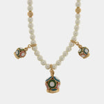 Collana in Metallo con filo di sfere bianche e campanella multicolore CAPRI - gioiello BySimon
