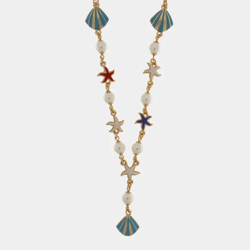 Collana in Metallo con stelle marine e conchiglie BYS - gioiello BySimon