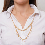Collana in Metallo doppia, catena e occhielli con simboli marini BYS - gioiello BySimon