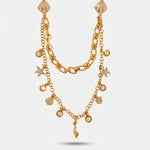Collana in Metallo doppia, catena e occhielli con simboli marini BYS - gioiello BySimon