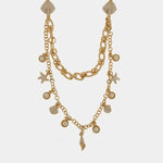 Collana in Metallo doppia, catena e occhielli con simboli marini BYS - gioiello BySimon