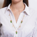 Collana in Metallo fichi d'india con margherite, fiori e perline