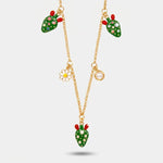 Collana in Metallo fichi d'india con margherite, fiori e perline