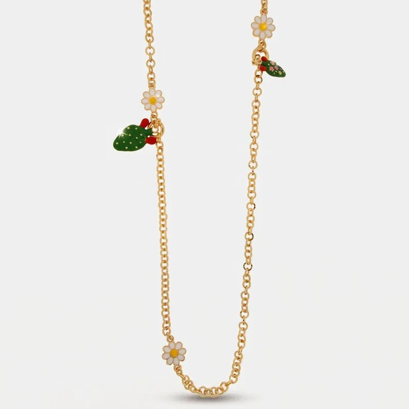 Collana in Metallo fichi d'india con margherite