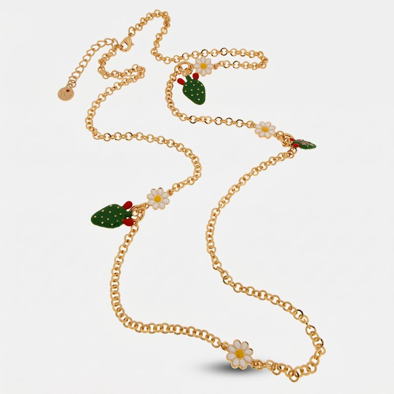 Set coordinato - Collana in Metallo fichi d'india con margherite
