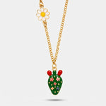 Collana in Metallo fico d'india con fiori e margherite