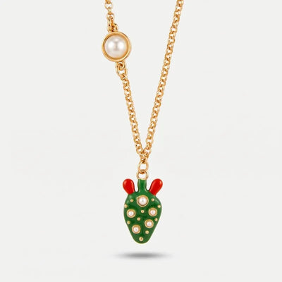Collana in Metallo fico d'india con perline