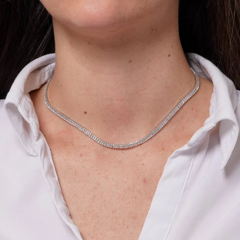Collana in Metallo Doppio Filo Argento