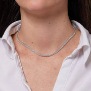 Collana in Metallo Doppio Filo Argento
